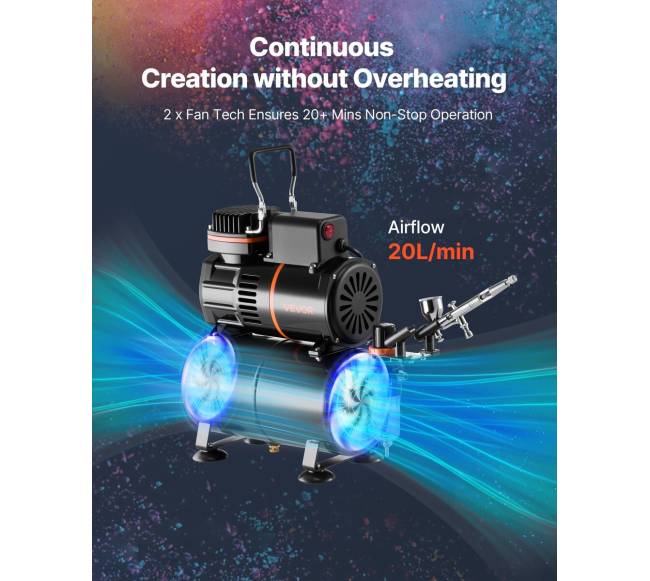 Aerografų rinkinys su kompresoriumi4