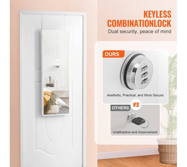 Veidrodinė papuošalų spinta su užraktu2