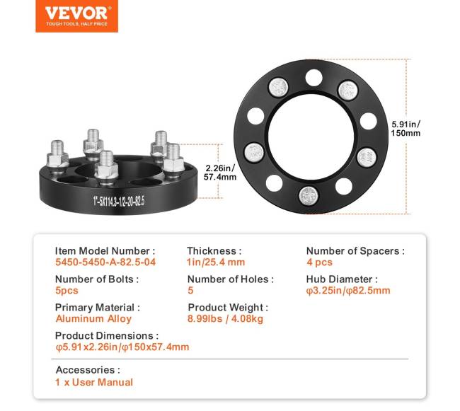 4 vnt. ratų tarpikliai 5x4,5 su 5 tvirtinimais6