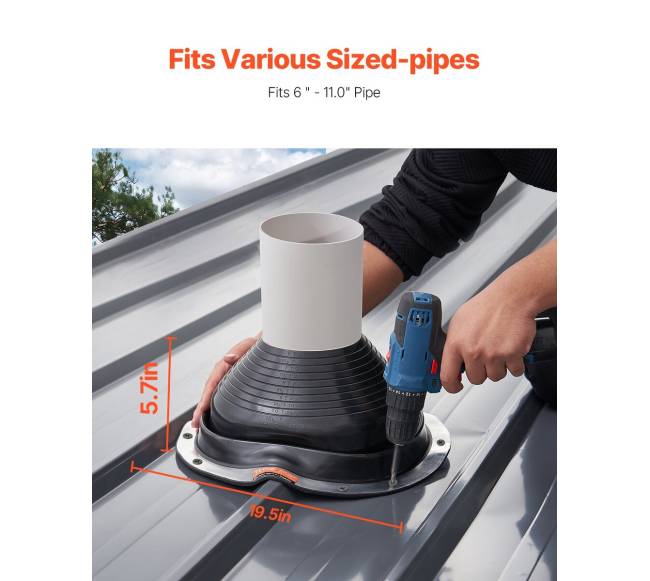 2 vnt. metalinės stogo vamzdžių apsaugos 150-280 mm1