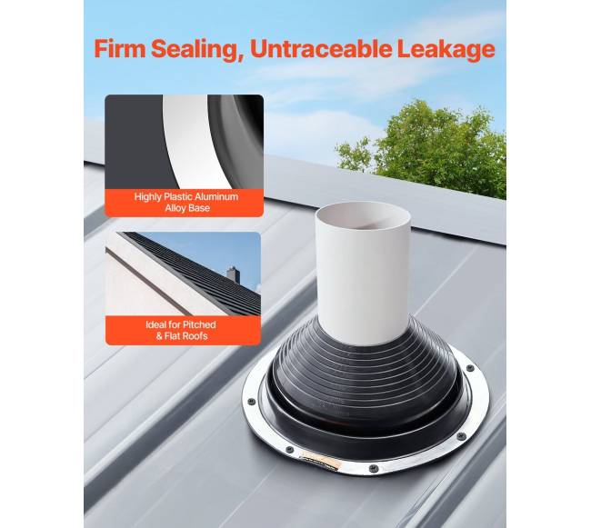 2 vnt. metalinės stogo vamzdžių apsaugos 150-280 mm3