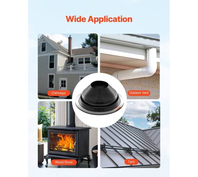 2 vnt. metalinės stogo vamzdžių apsaugos 150-280 mm5