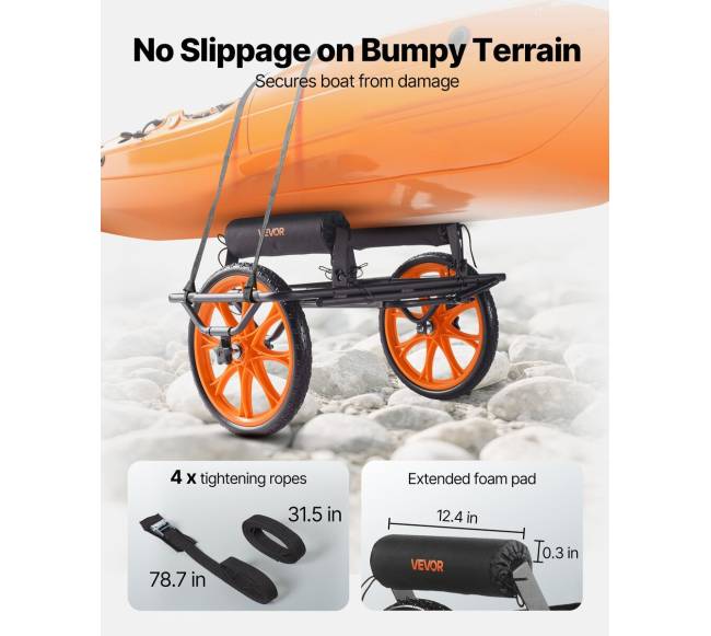 Kanojų vežimėlis su guminiais ratais ir atrama3