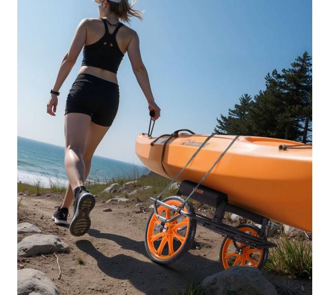 Kanojų vežimėlis su guminiais ratais ir atrama7