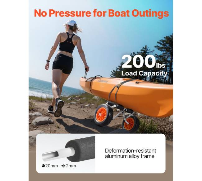 Sulankstoma vežimėlis baidarėms, 90 kg apkrova1