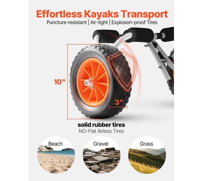 Sulankstoma vežimėlis baidarėms, 90 kg apkrova2