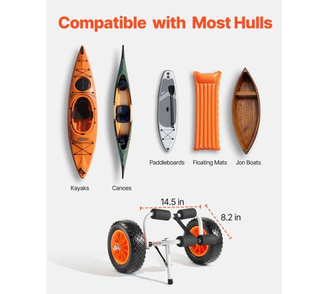 Sulankstoma vežimėlis baidarėms, 90 kg apkrova4