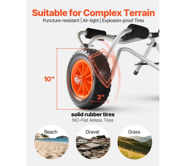 Sulankstomas vežimėlis baidarėms 113 kg2