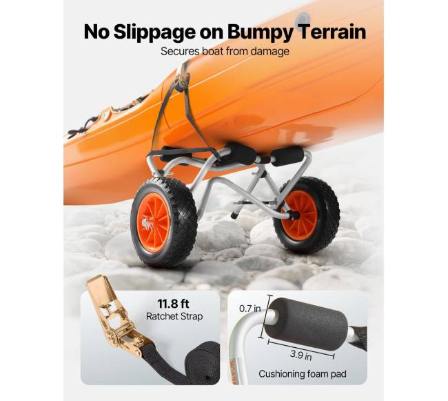 Sulankstomas vežimėlis baidarėms 113 kg3