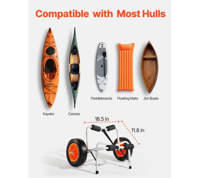 Sulankstomas vežimėlis baidarėms 113 kg4