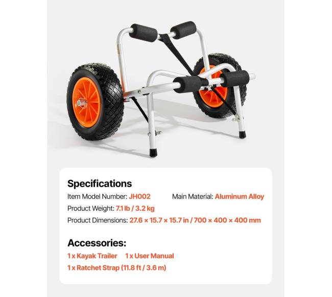 Sulankstomas vežimėlis baidarėms 113 kg6