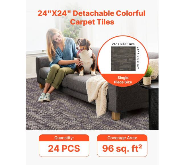 Modulio kiliminė danga, 24 vnt., pilka ir ruda1