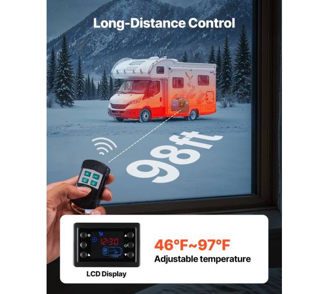 8 kW nešiojamas dyzelinis šildytuvas su nuotolinio valdymo pultu4