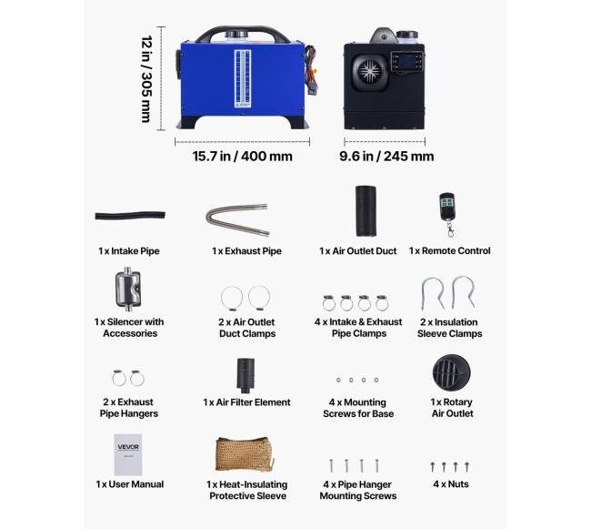 8 kW nešiojamas dyzelinis šildytuvas su nuotolinio valdymo pultu6