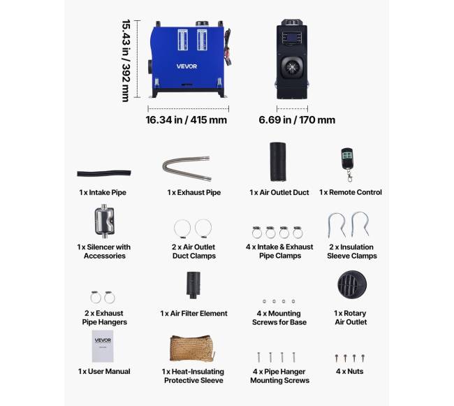 Nešiojamas dyzelinis šildytuvas 8KW su nuotoliniu valdymu6