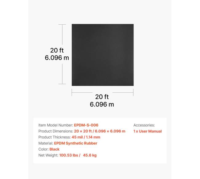 EPDM guminė stogo danga 6 x 6 m6