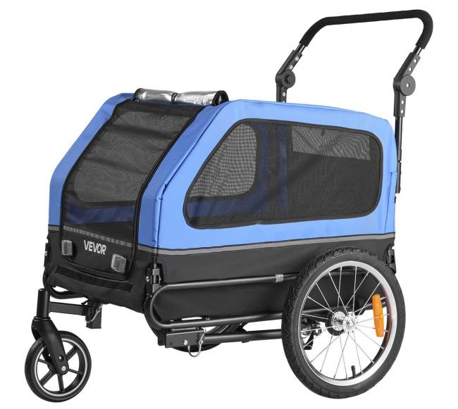 Šunų dviračių prikabinamas vežimėlis 2-in-10