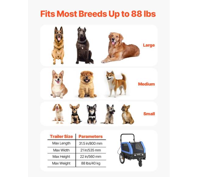 Šunų dviračių prikabinamas vežimėlis 2-in-12