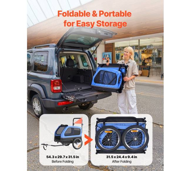 Šunų dviračių prikabinamas vežimėlis 2-in-16