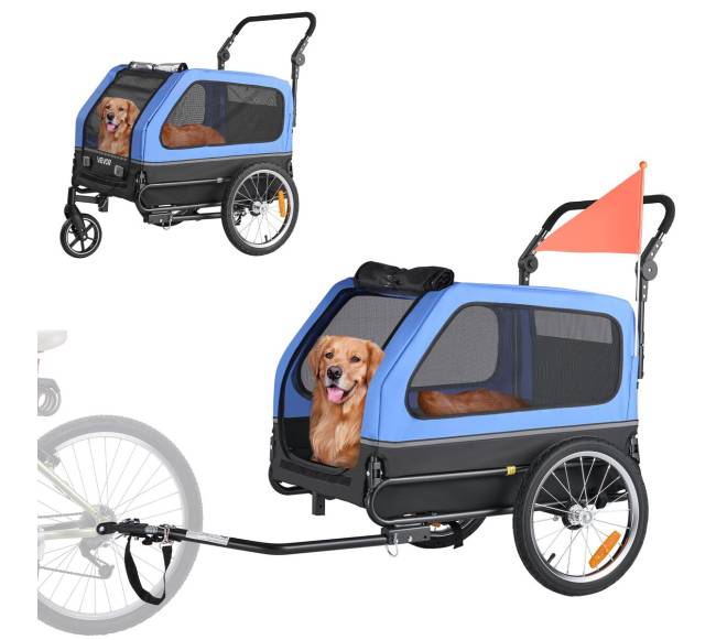 Šunų dviračių prikabinamas vežimėlis 2-in-18