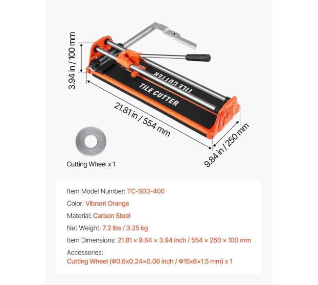 430 mm rankinis plytelių pjaustiklis su dvigubais bėgiais6