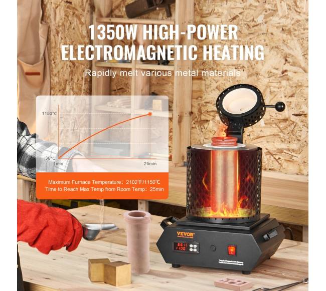 Auksinė lydymo krosnis 1350W 1150C3