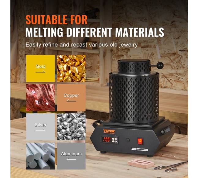 Auksinė lydymo krosnis 1350W 1150C5