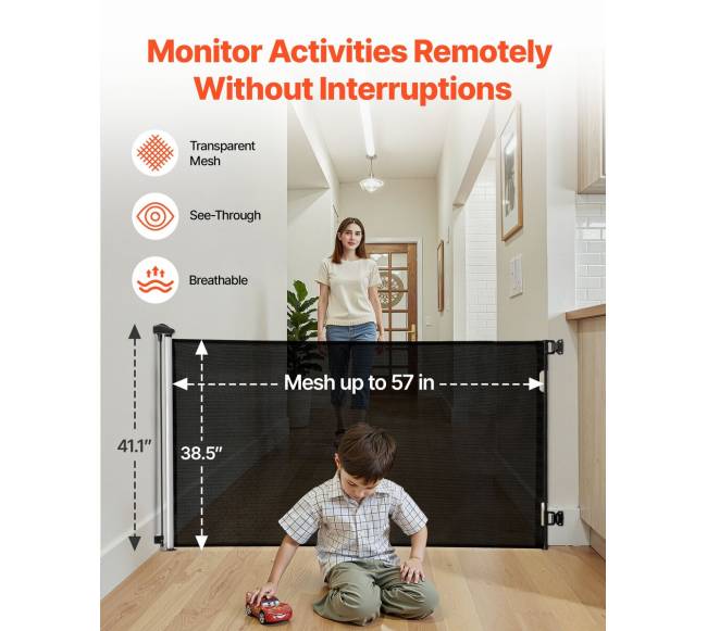 Atitraukiami kūdikių varteliai, 145 cm, juodi3