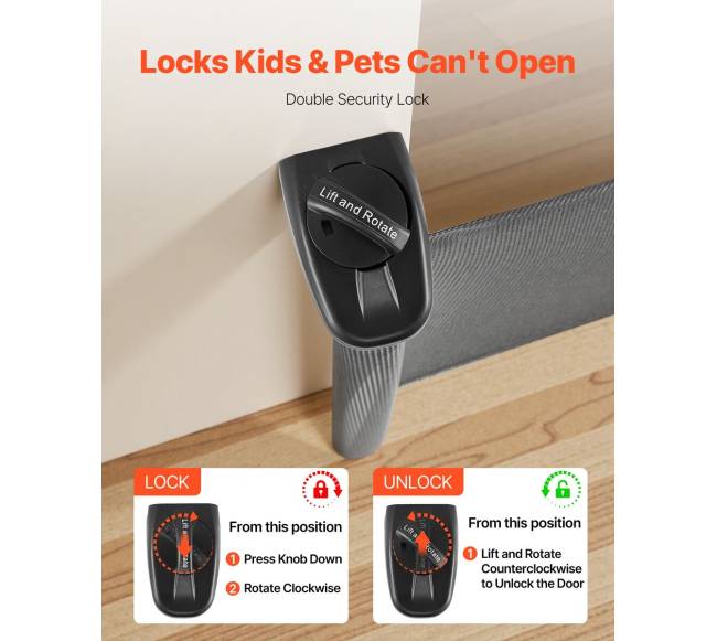 Atitraukiami kūdikių varteliai, 145 cm, juodi4