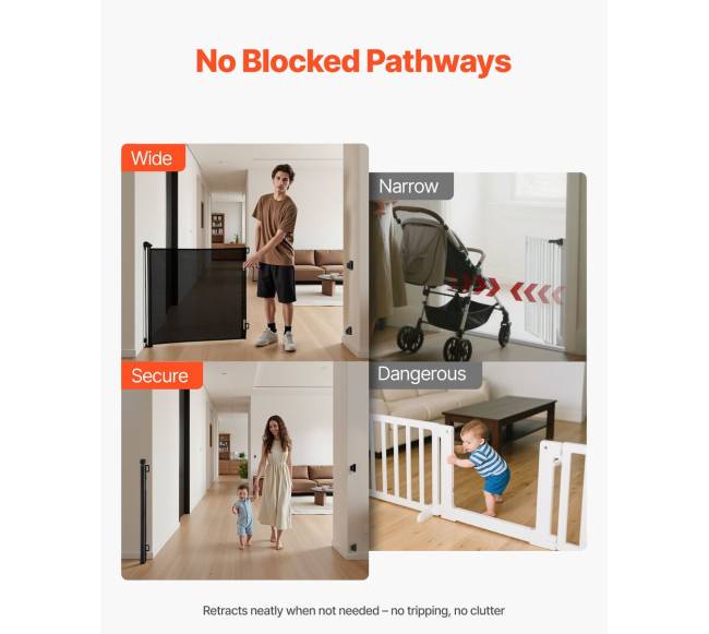 Atitraukiami kūdikių varteliai, 145 cm, juodi5