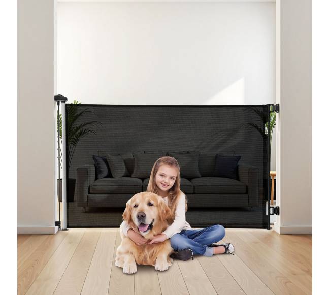 Atitraukiami kūdikių varteliai, 145 cm, juodi7