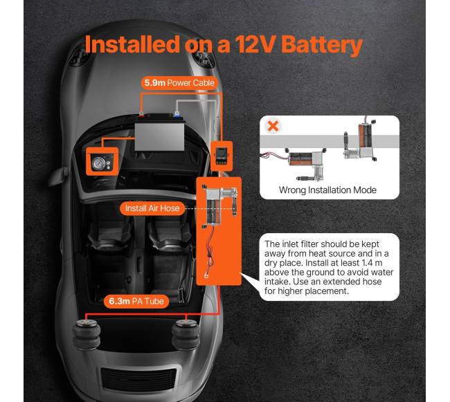 Oro pakabos kompresoriaus rinkinys 12V3