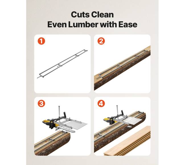 Bėgių pjūklo gidas naudoti su grandininiu pjūklu5