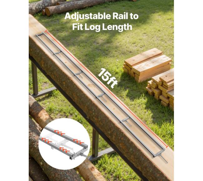 bėginė pjovimo sistema, 4.57 m grandininio pjūklo rinkinys1