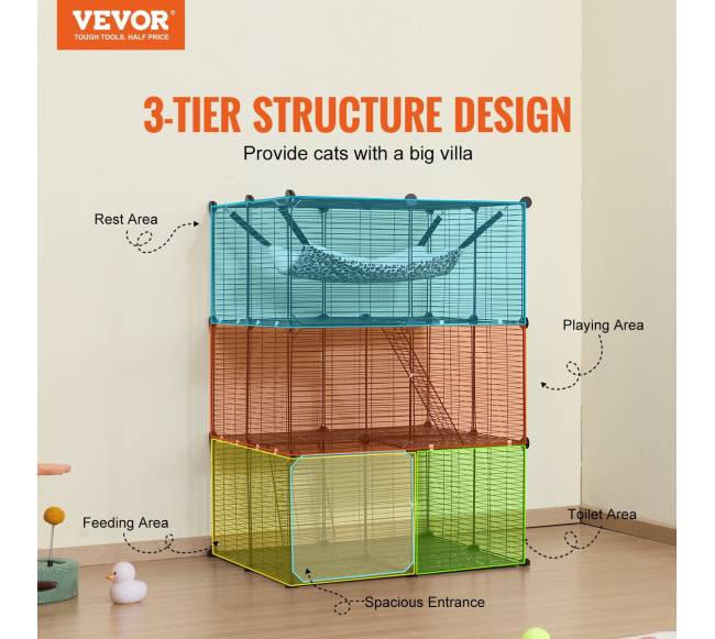 Didelė 3 lygių katės narvas1