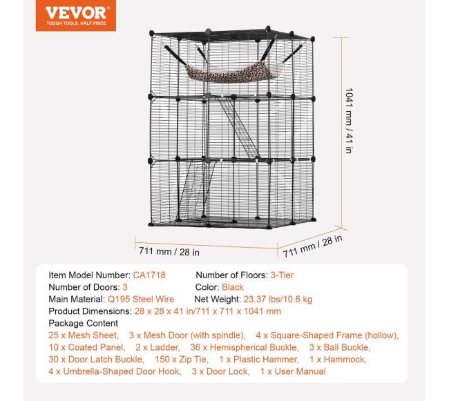 Didelė 3 lygių katės narvas6