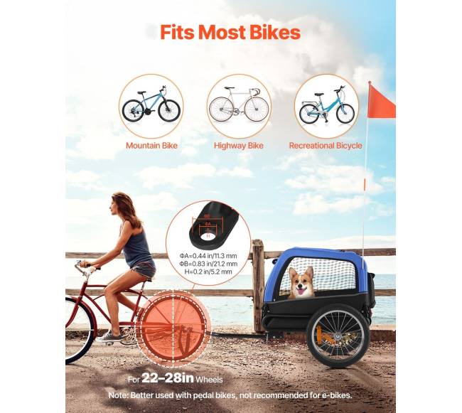 Dviračio priekaba šunims, iki 30 kg1