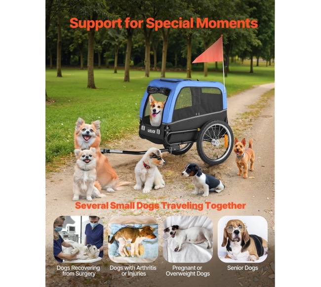 Dviračio priekaba šunims, iki 30 kg5