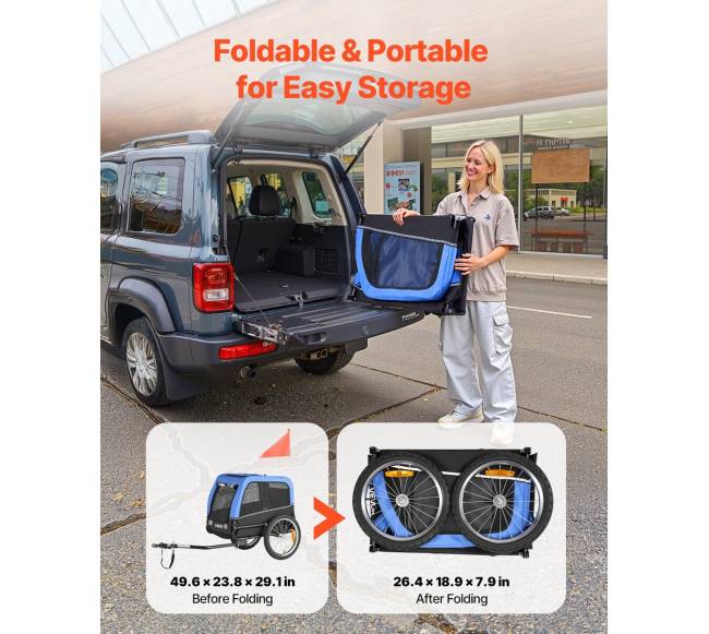 Dviračio priekaba šunims, iki 30 kg6