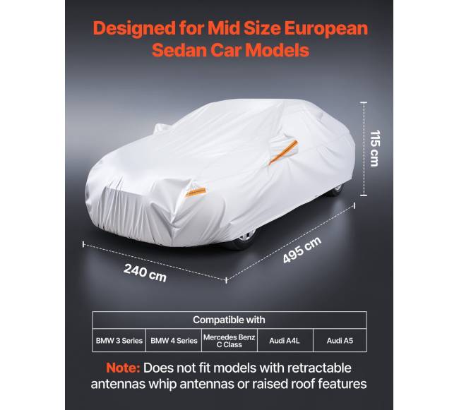 Automobilio uždangalas vidutinio dydžio Europos sedanams1