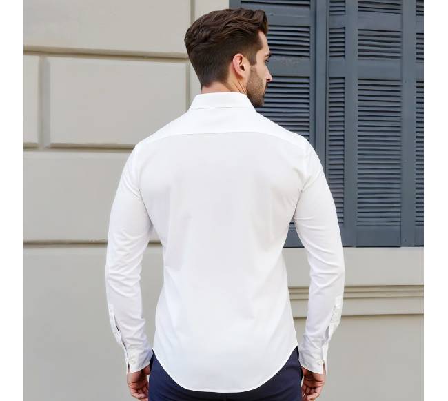 Vyriški balti marškiniai ilgomis rankovėmis7