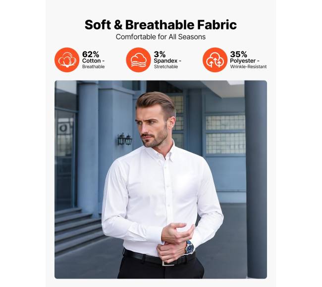 Vyriški balti marškiniai su ilgomis rankovėmis1