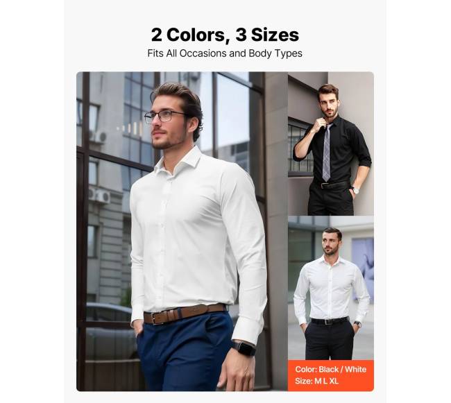 Vyriški balti marškiniai su ilgomis rankovėmis6