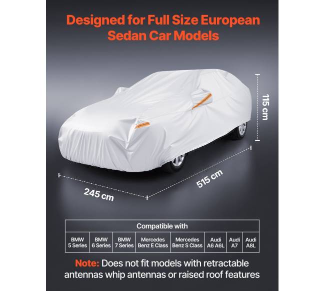 Vandeniui atspari automobilių danga sedanams1