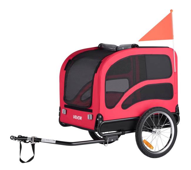 Šuns priekaba dviračiui ir vežimėlis0