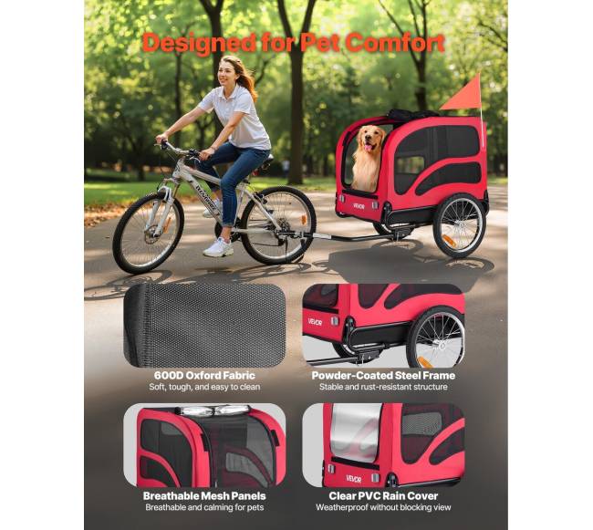 Šuns priekaba dviračiui ir vežimėlis3