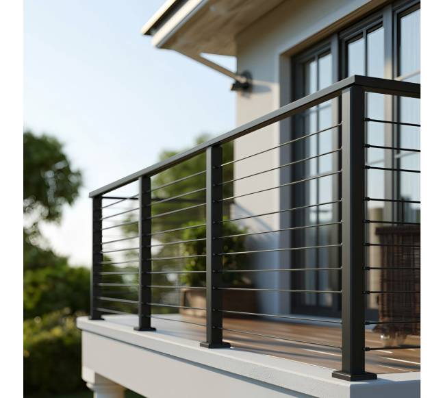 198 cm kabelių turėklų komplektas su stulpeliu7