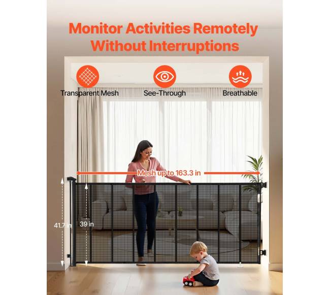 Ištraukiamas apsauginis vartelis vaikams ir šunims, 4150 mm3