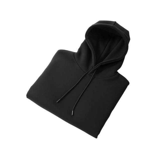 Moteriškas juodas džemperis su gobtuvu9