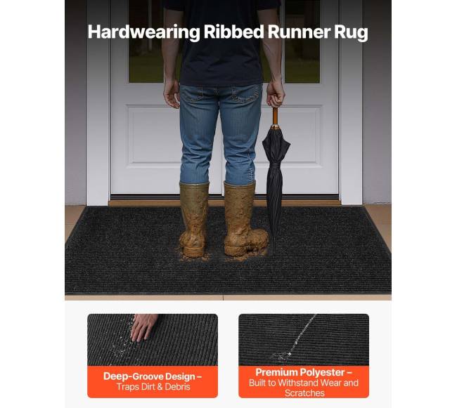 Pilkas įėjimo kilimėlis su PVC apatine danga2